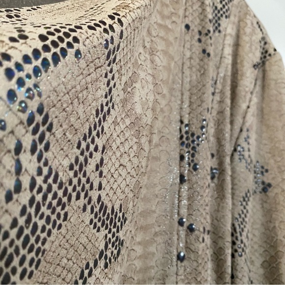 Frank  Lyman Women’s Jacket Iridescent Shimmer Snake Print Women's 20 Stretch M - Picture 3 of 6